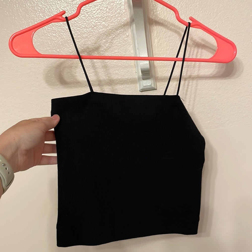 American Eagle Black Crop Tank Size Small